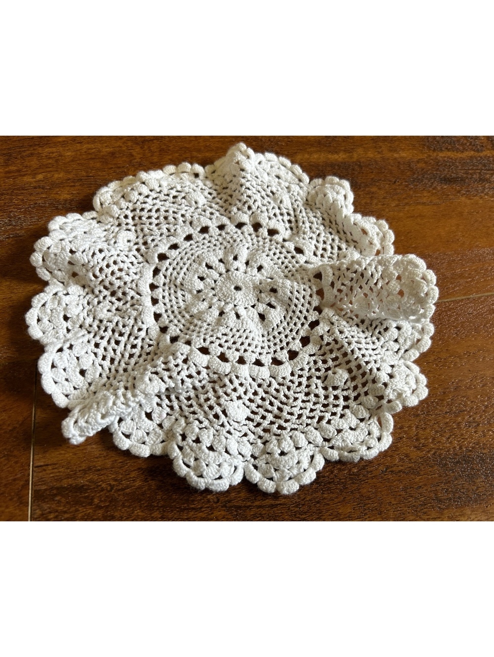 Vintage Handmade beige Crochet Doily